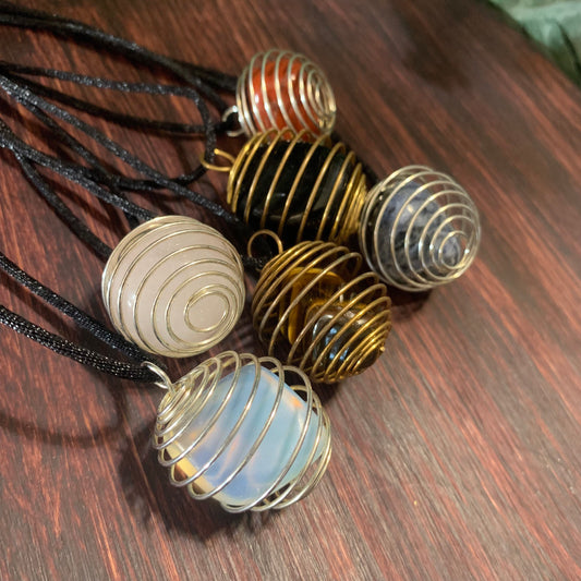 Crystal Gemstone Cage Necklace