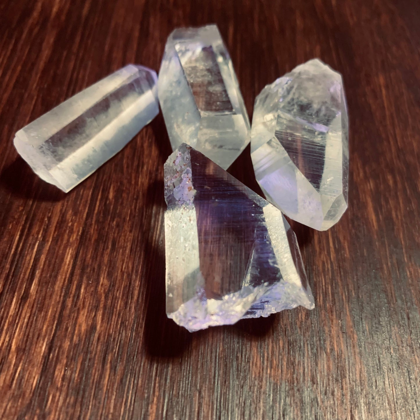 Clear Quartz crystal point close up