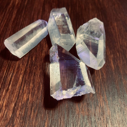 Clear Quartz crystal point close up