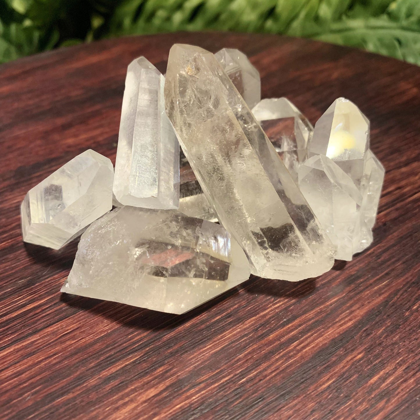 Clear Quartz crystal point side view
