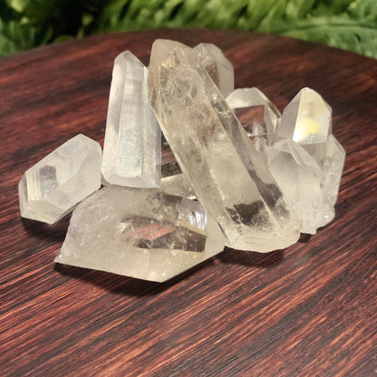 Clear Quartz crystal point side view