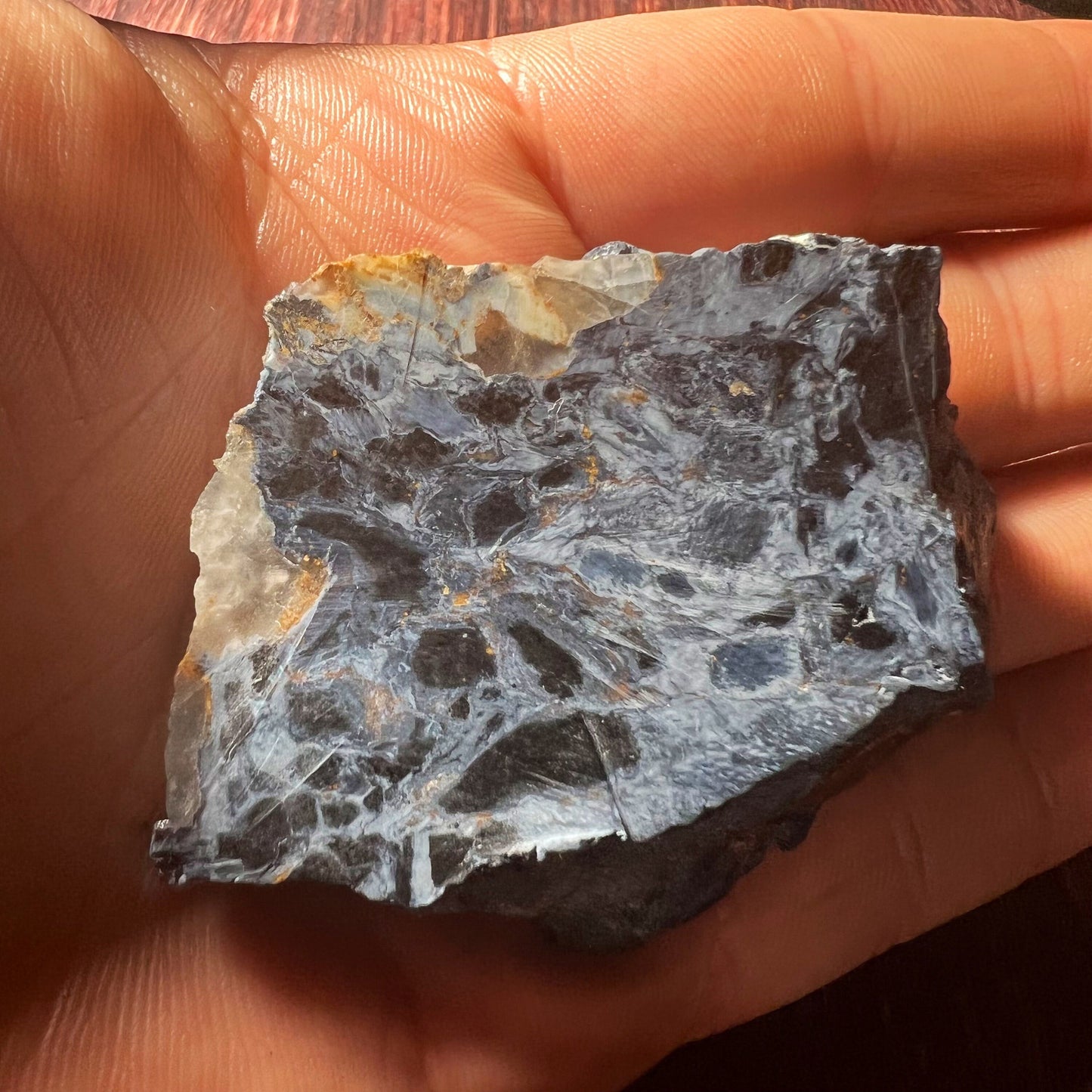 Pietersite Slab hand comparison