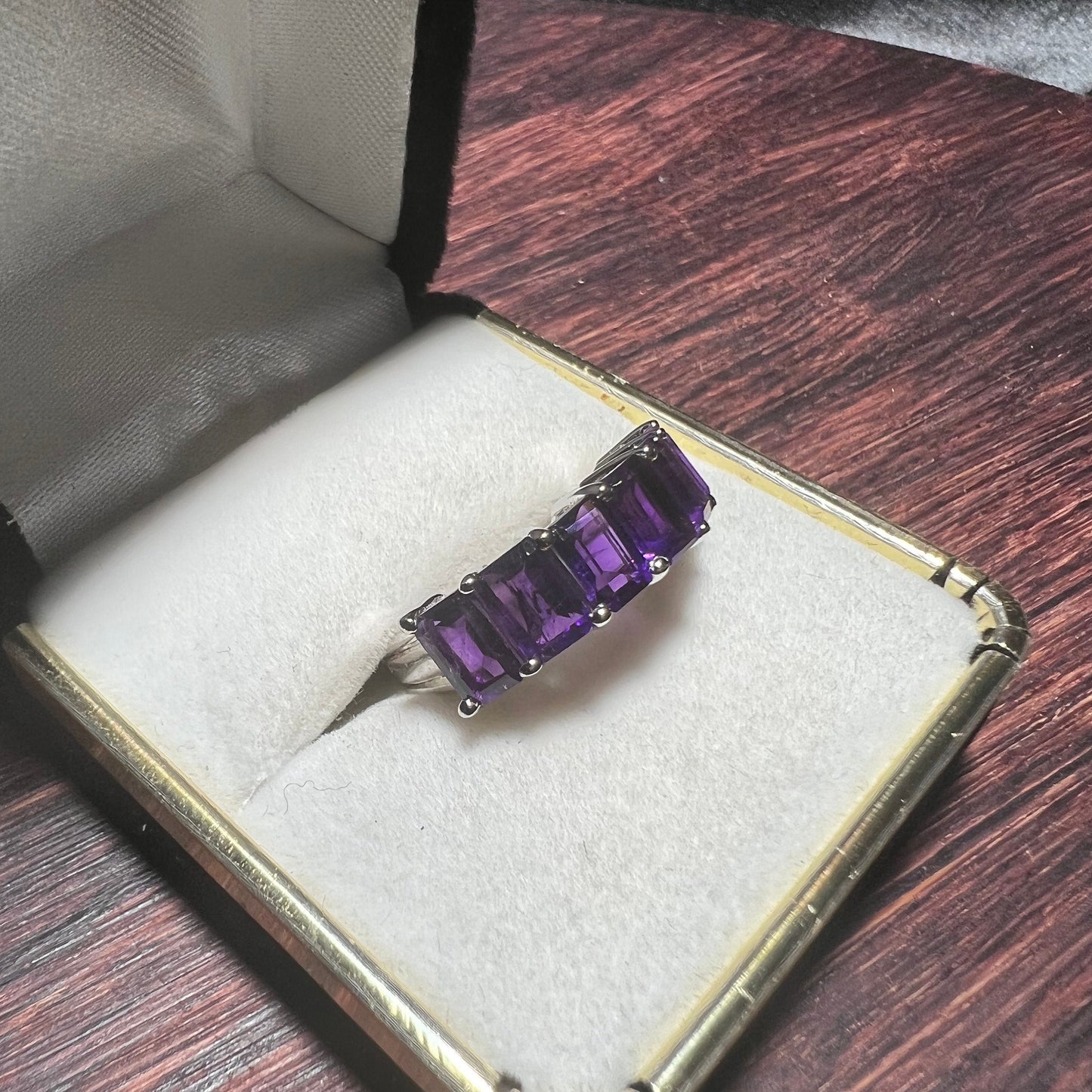 Sterling Silver Amethyst Ring Size - 6