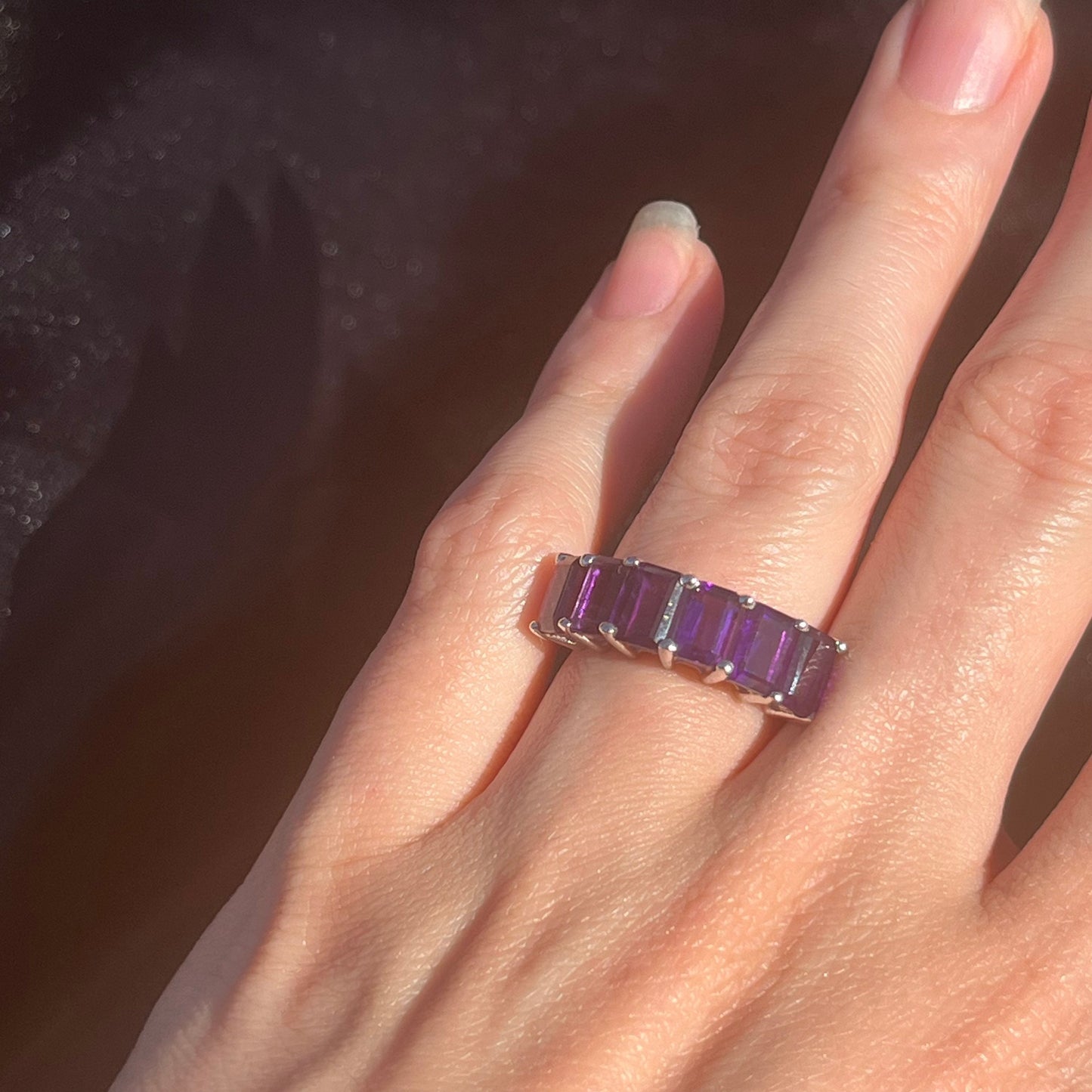 Sterling Silver Amethyst Ring Size - 6