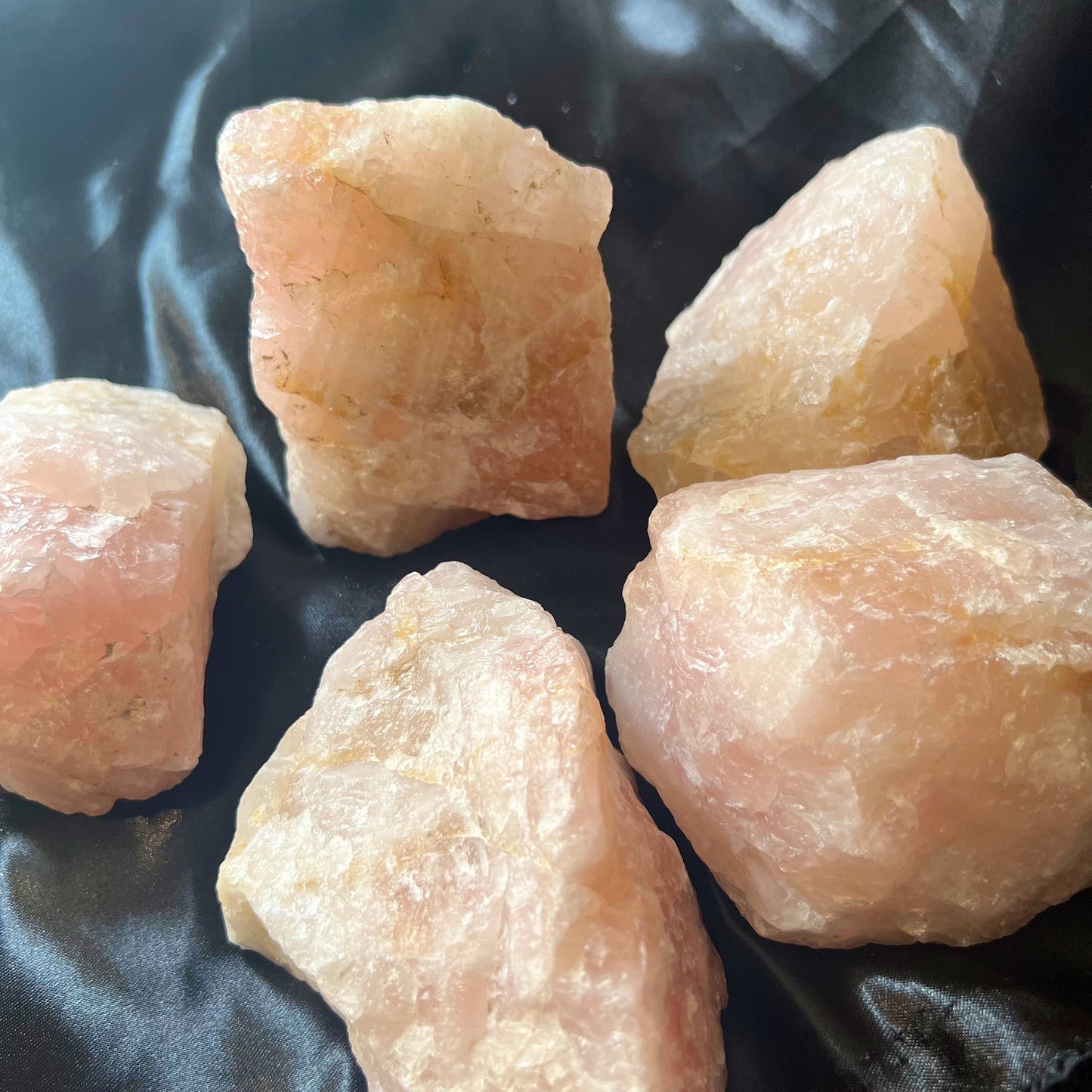 Raw Rose Quartz group shot