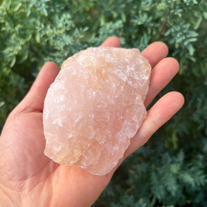 Raw Rose Quartz outside shot