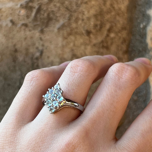 Rhodium over Sterling silver Topaz Ring | Size 7