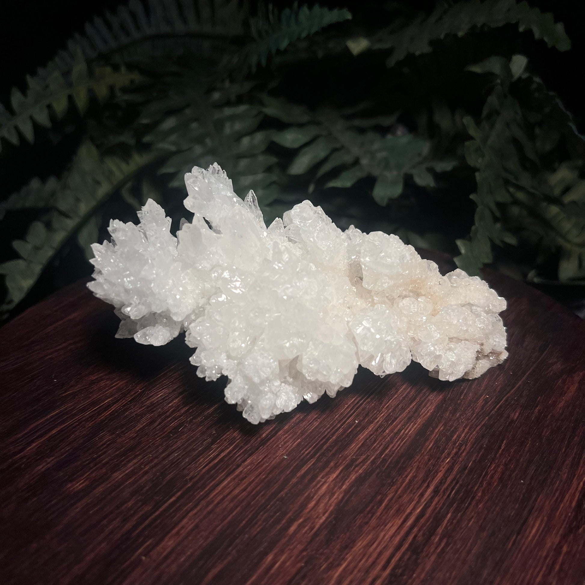 Discover the natural beauty and serene elegance of our Aragonite specimen, a captivating addition to any mineral collection or decorative display. Renowned for its intricate crystalline structure and soft, pearlescent white color, each piece of White Aragonite is a unique testament to the wonders of nature.  White Aragonite specimen, stunning sparkling piece.