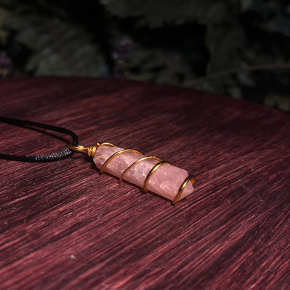 Rose Quartz  Pendant Necklace