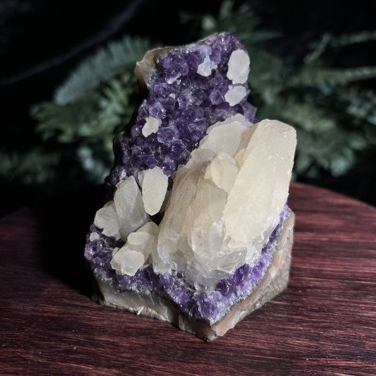 Amethyst Cluster with Calcite 